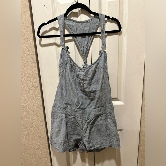 LONDONJEAN Linen100% Striped Romper Lagenlook Boho , size S - Picture 9 of 9